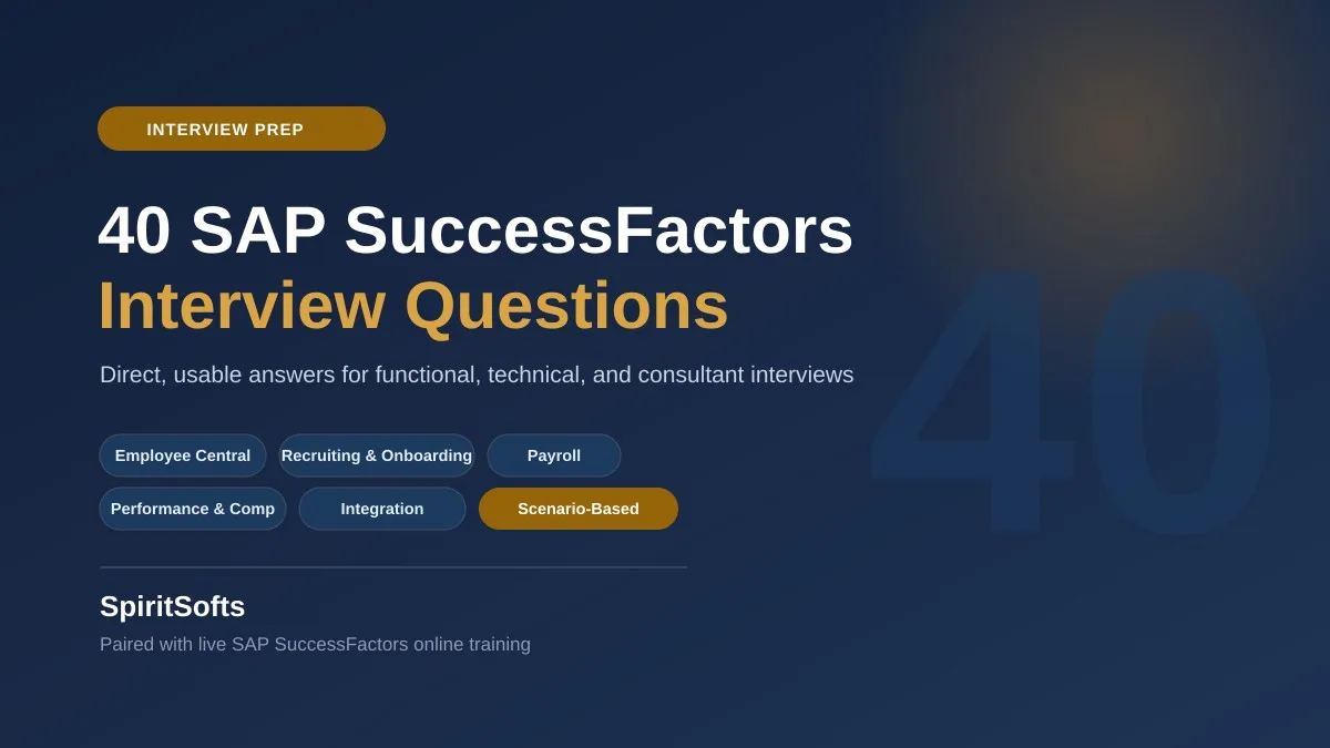 SAP SuccessFactors interview questions and answers guide covering Employee Central, Recruiting, and Payroll